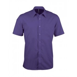 Camicia Uomo Policotone Manica Corta Viola