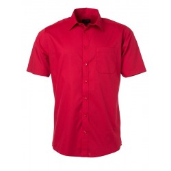 Camicia Uomo Policotone Manica Corta Rossa