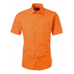 Camicia Uomo Policotone Manica Corta Arancio