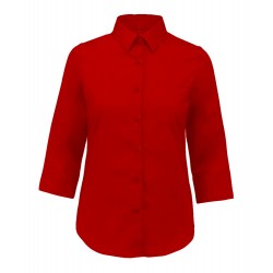 Camicia Donna Policotone Manica 3/4 Rossa