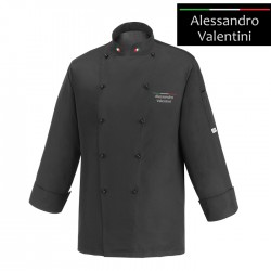 Giacca Cuoco Chef Italia Microfibra Nera